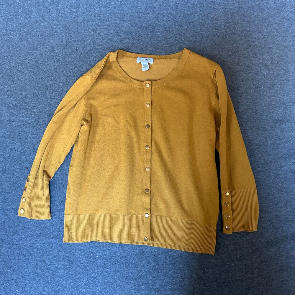 carmen XL yellow cardigan, gold, snaps